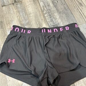 Under Armour Women's Gray Shorts with Pink Accents